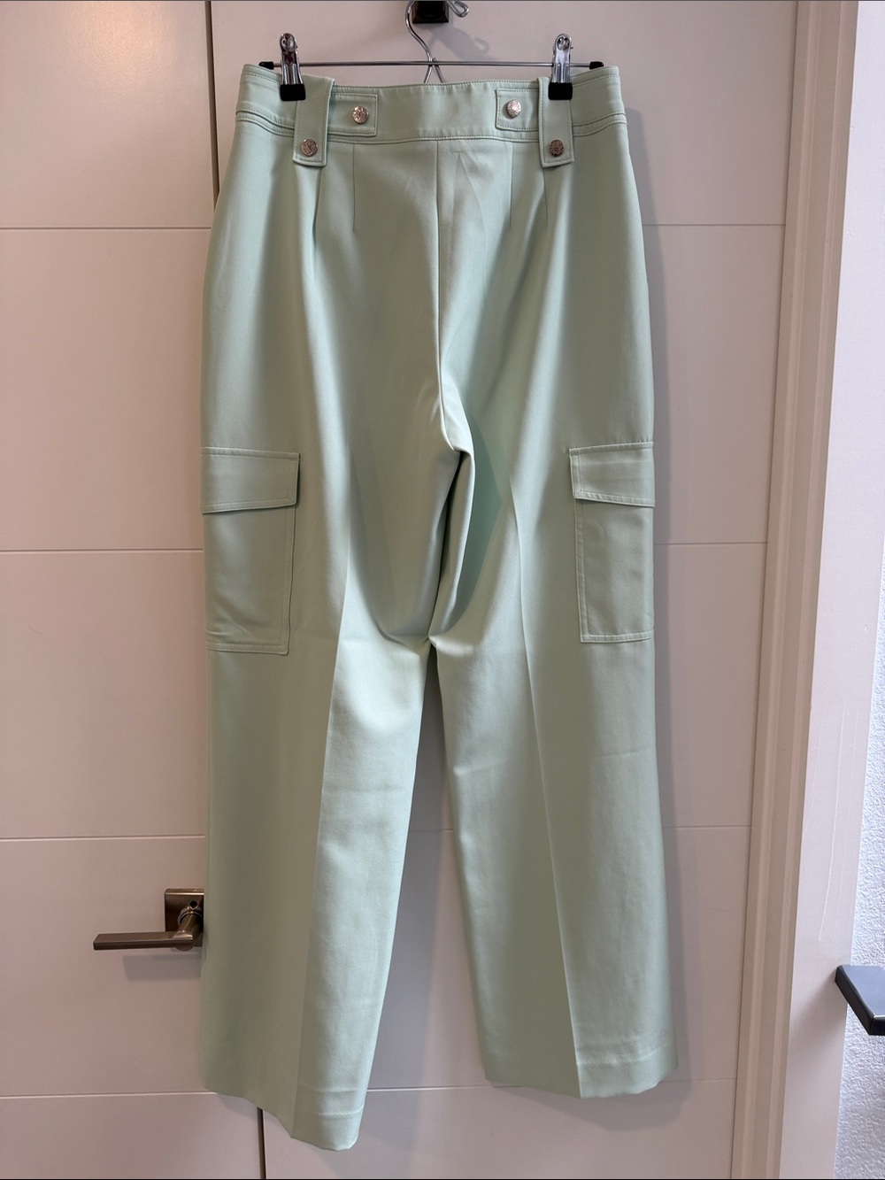WHBM Wide-Leg Cargo Dress Pants in Soft Mint - Picture 6 of 7